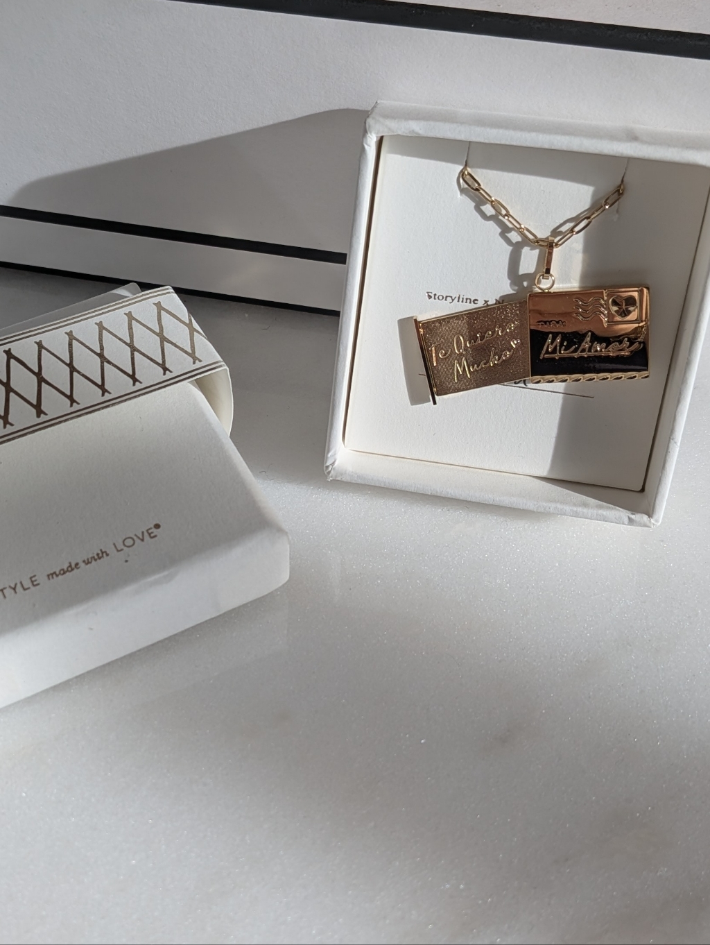 Noonday Collection Gold Tone Rectangle Bar Pendant Necklace